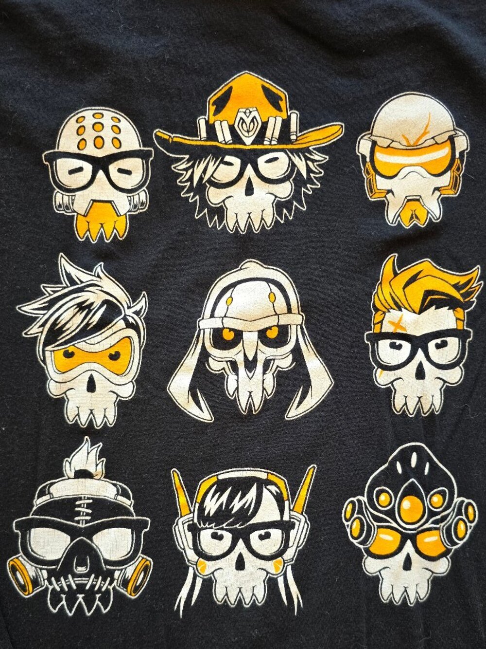 Vintage J!NX Gaming Overwatch Skull Grid long sleeve T Shirt size M